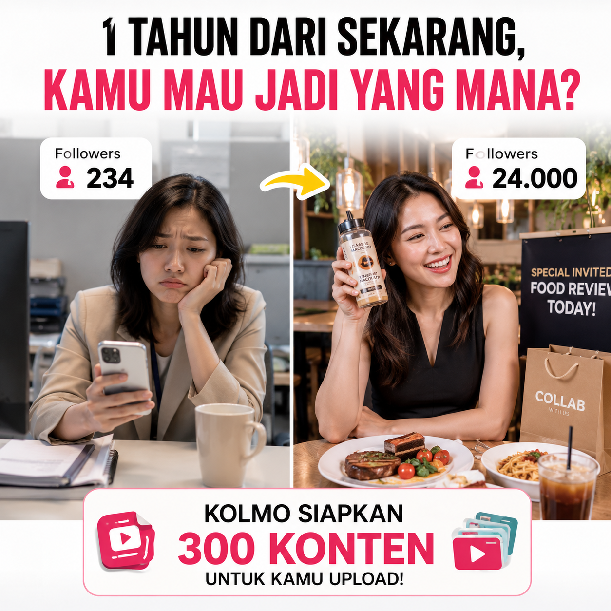 Member KOLMO sedang shooting food review di restoran Bandung